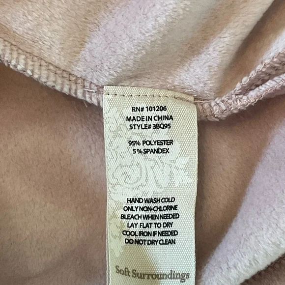 SOFT Surroundings The Old Softy Plush Velour Button Down Shirt Shacket Sz PS - Picture 6 of 6